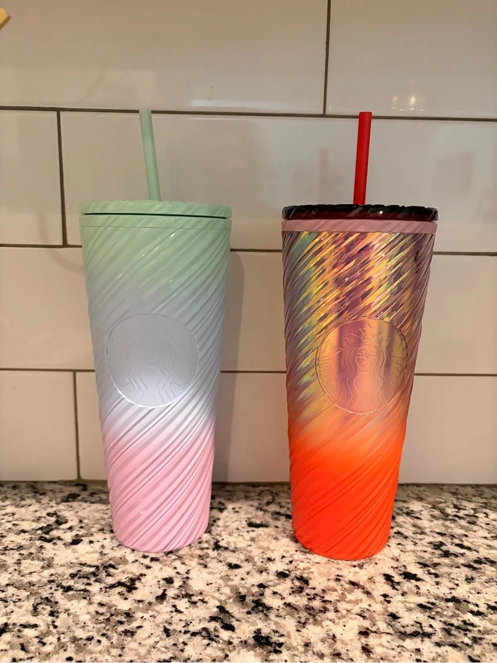 Starbucks Gradient Swirl Tumbler — Mint & Coral